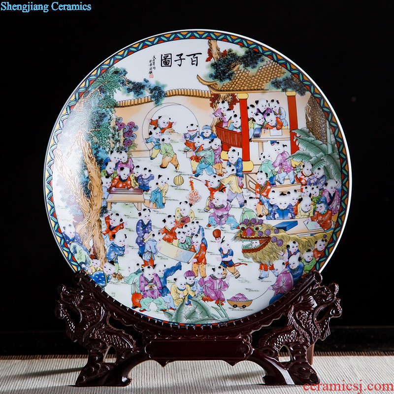 Jingdezhen ceramics hand-painted shrimp boring vase wine porch home decoration sitting room TV ark furnishing articles