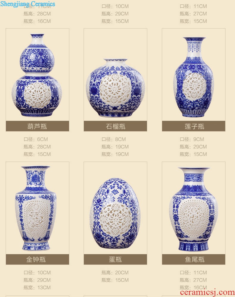 Blue and white ceramics jingdezhen large hand-painted vases, flower arrangement sitting room porch decoration of Chinese style household furnishing articles