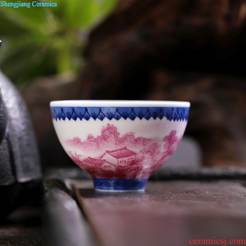 Imitation of the qing yongzheng color bucket cylinder cup chicken Jingdezhen ceramic cup personal antique tea cup tea master kung fu