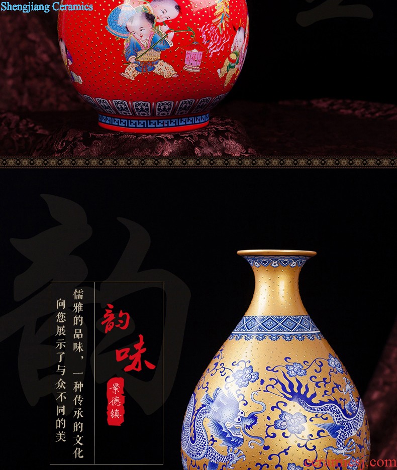 Jingdezhen ceramics hand-painted antique Chinese blue and white porcelain vase furnishing articles contracted household act the role ofing is tasted the sitting room of handicraft