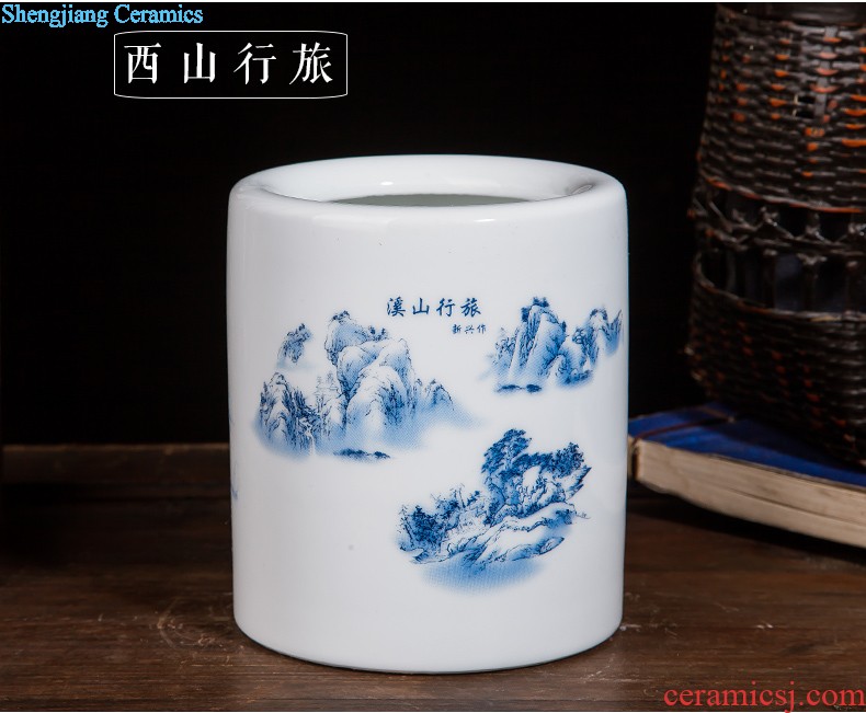 Jingdezhen ceramics decoration household decoration of Chinese style TV ark plate of the sitting room porch wine accessories furnishing articles