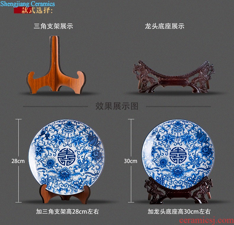 Jingdezhen ceramics furnishing articles household decorations hanging dish sitting room ark auspicious decoration plate of Chinese arts and crafts