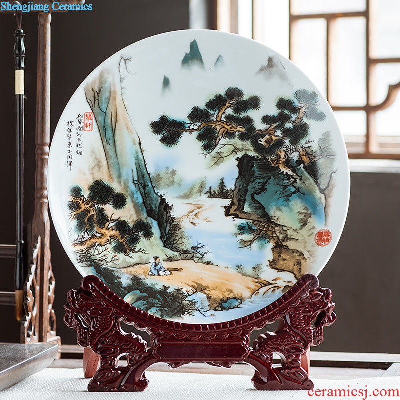 Jingdezhen ceramics vase home sitting room handicraft wine porch decoration new Chinese style office furnishing articles