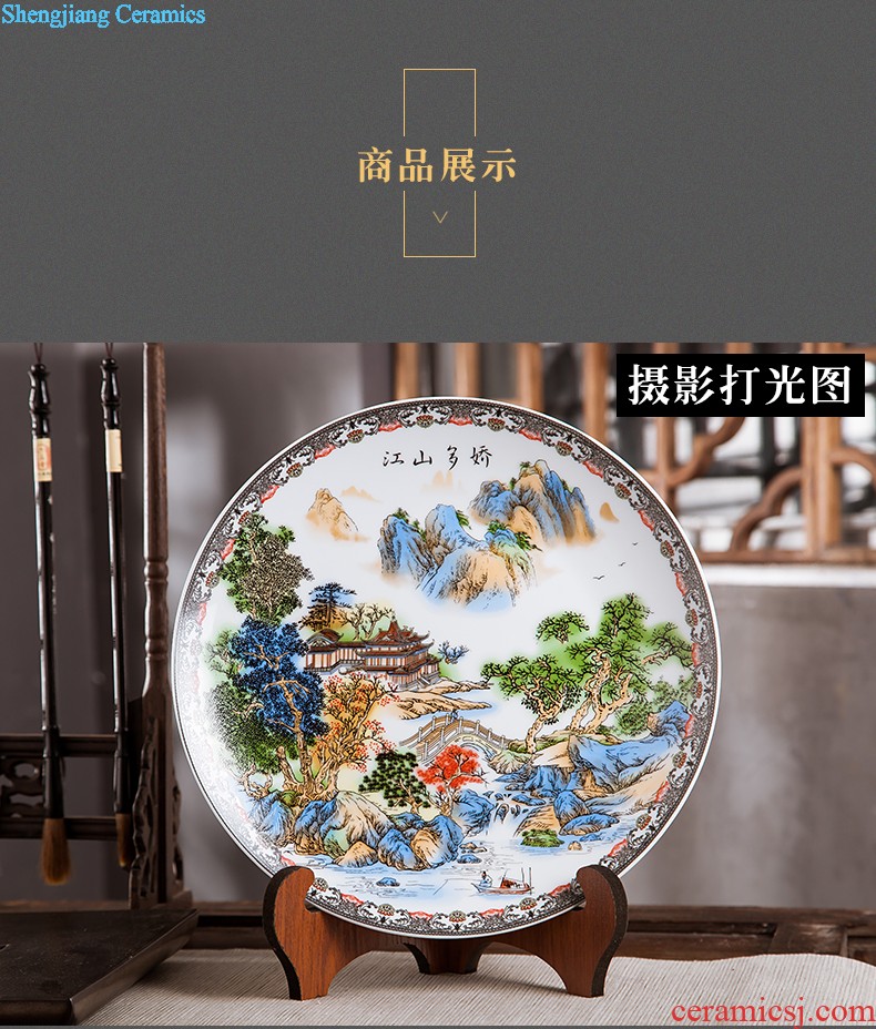 Jingdezhen ceramics furnishing articles household decorations hanging dish sitting room CV 18 Chinese arts and crafts rich decorative plate