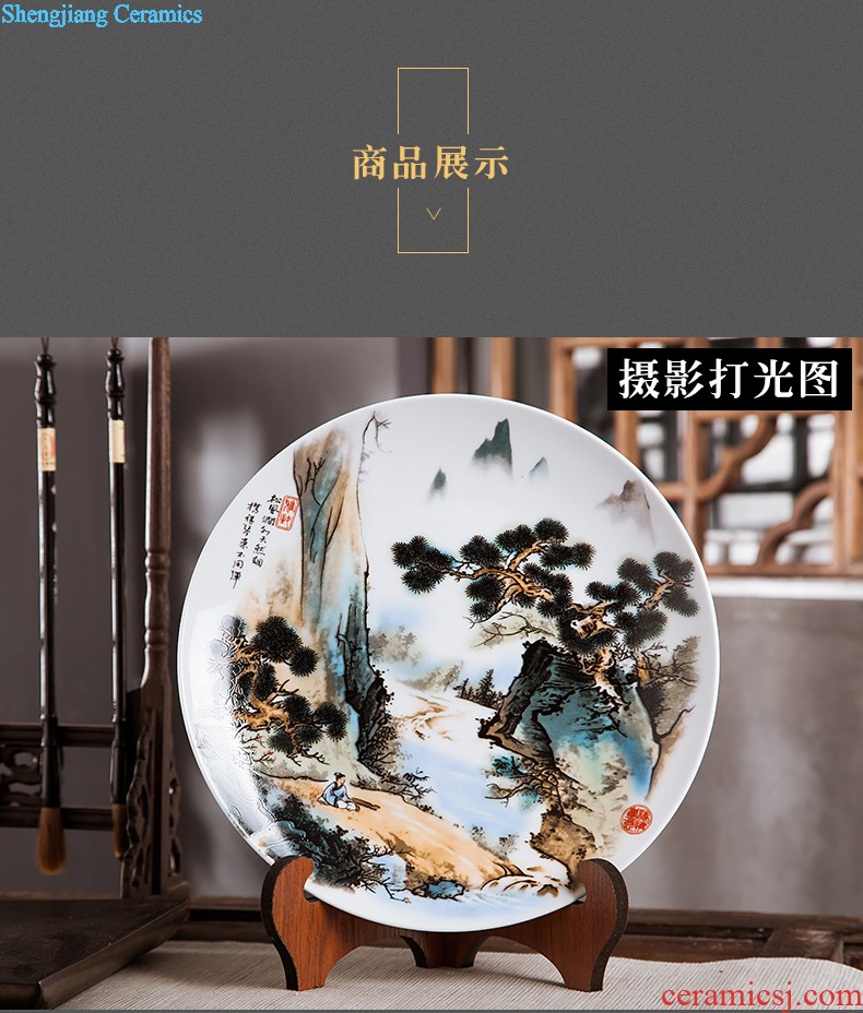 Jingdezhen ceramics vase home sitting room handicraft wine porch decoration new Chinese style office furnishing articles