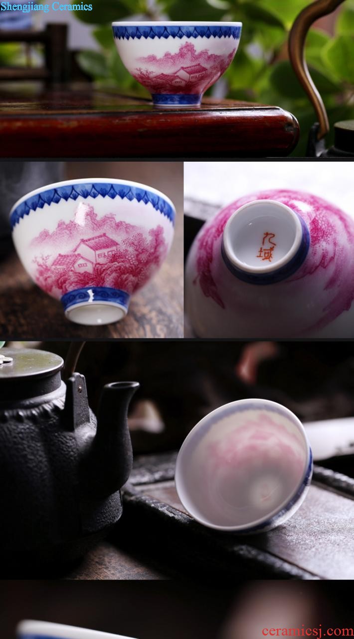 Imitation of the qing yongzheng color bucket cylinder cup chicken Jingdezhen ceramic cup personal antique tea cup tea master kung fu