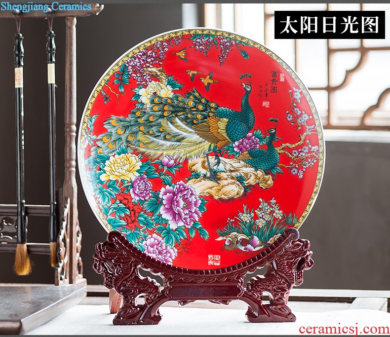 Jingdezhen ceramics furnishing articles act the role ofing is tasted household decoration of Chinese style decoration plate sitting room porch ark TV ark