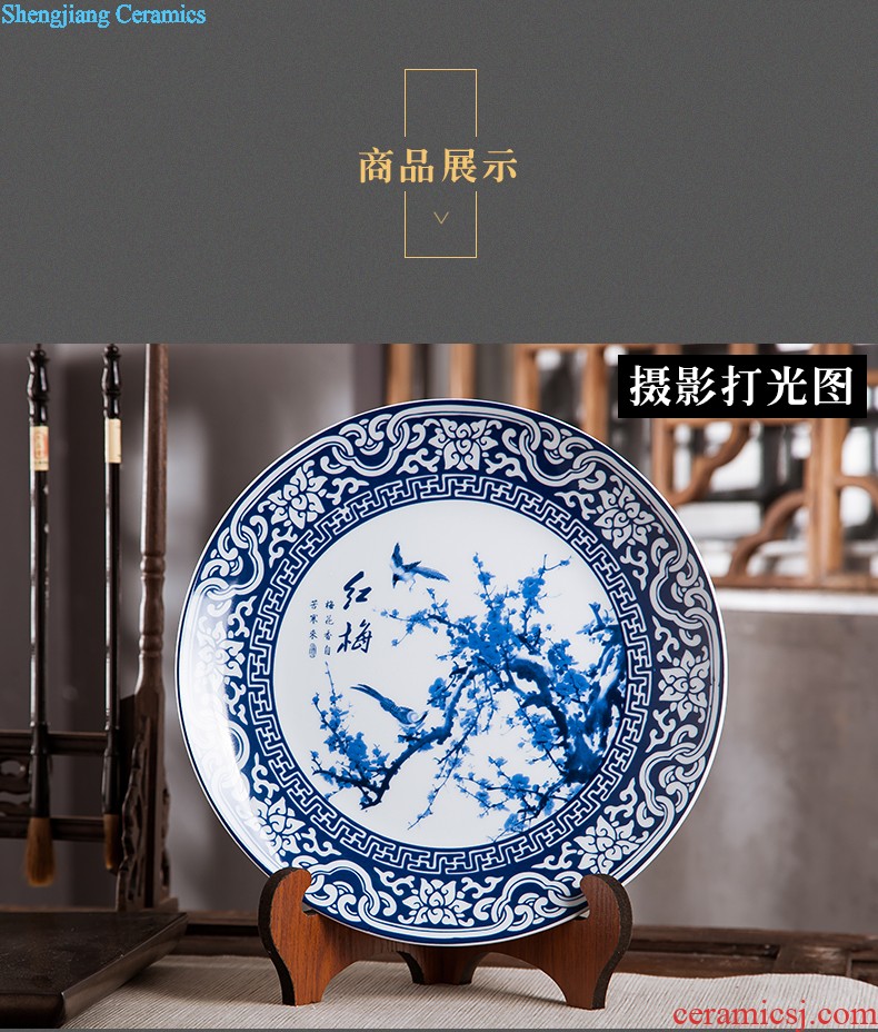 Jingdezhen ceramics famous jade pool Wu Wenhan hand-painted blue and white porcelain vase classical decoration pieces The collection certificate