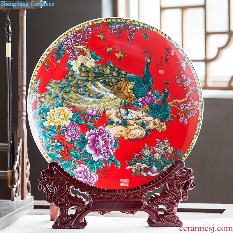 Jingdezhen ceramics furnishing articles act the role ofing is tasted household decoration of Chinese style decoration plate sitting room porch ark TV ark