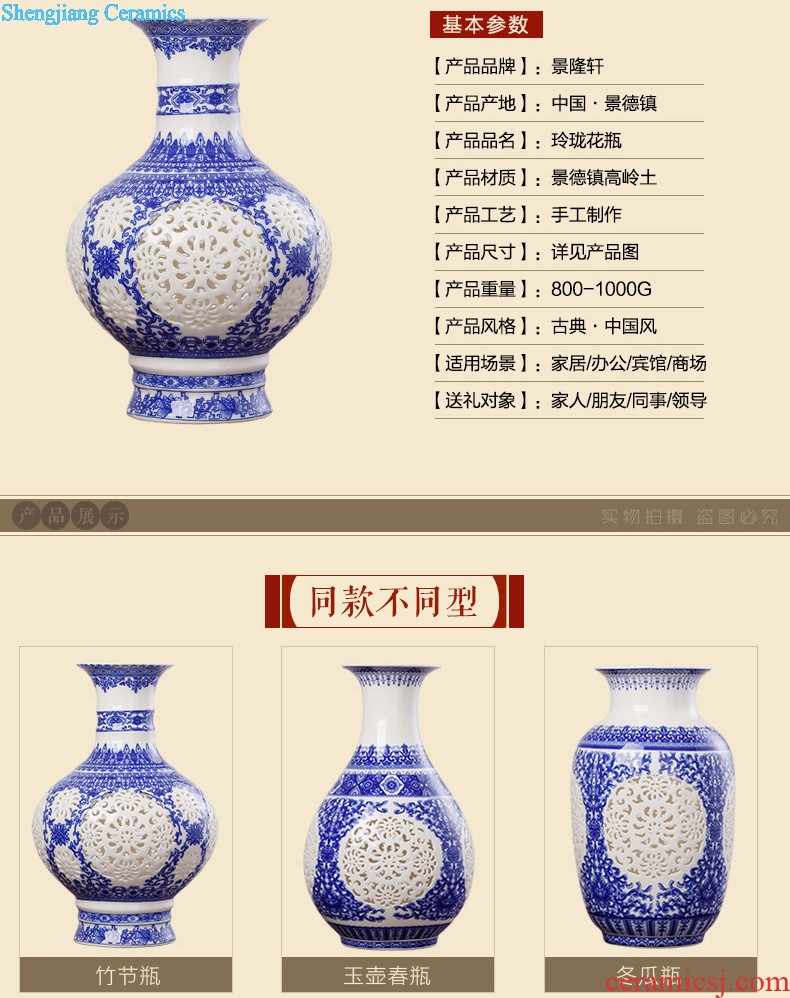 Blue and white ceramics jingdezhen large hand-painted vases, flower arrangement sitting room porch decoration of Chinese style household furnishing articles