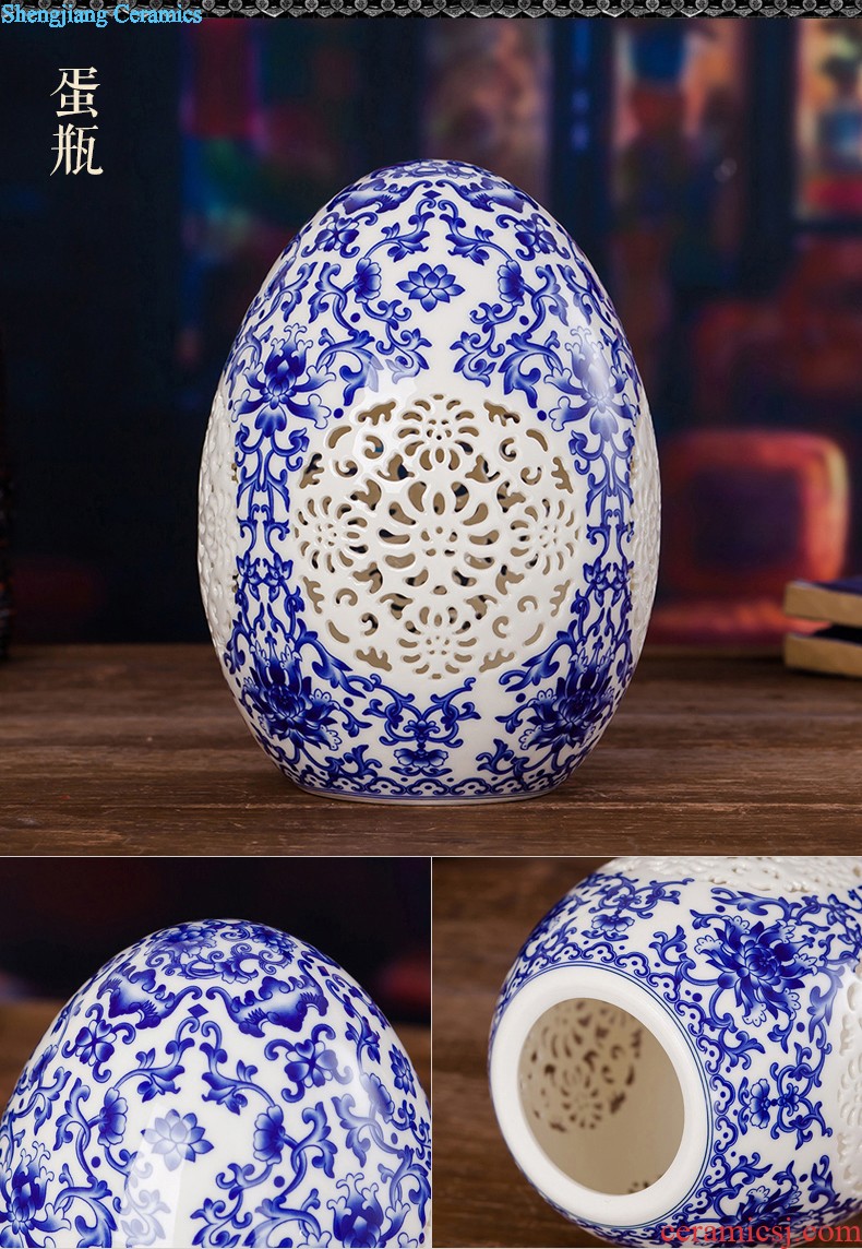 Blue and white ceramics jingdezhen large hand-painted vases, flower arrangement sitting room porch decoration of Chinese style household furnishing articles