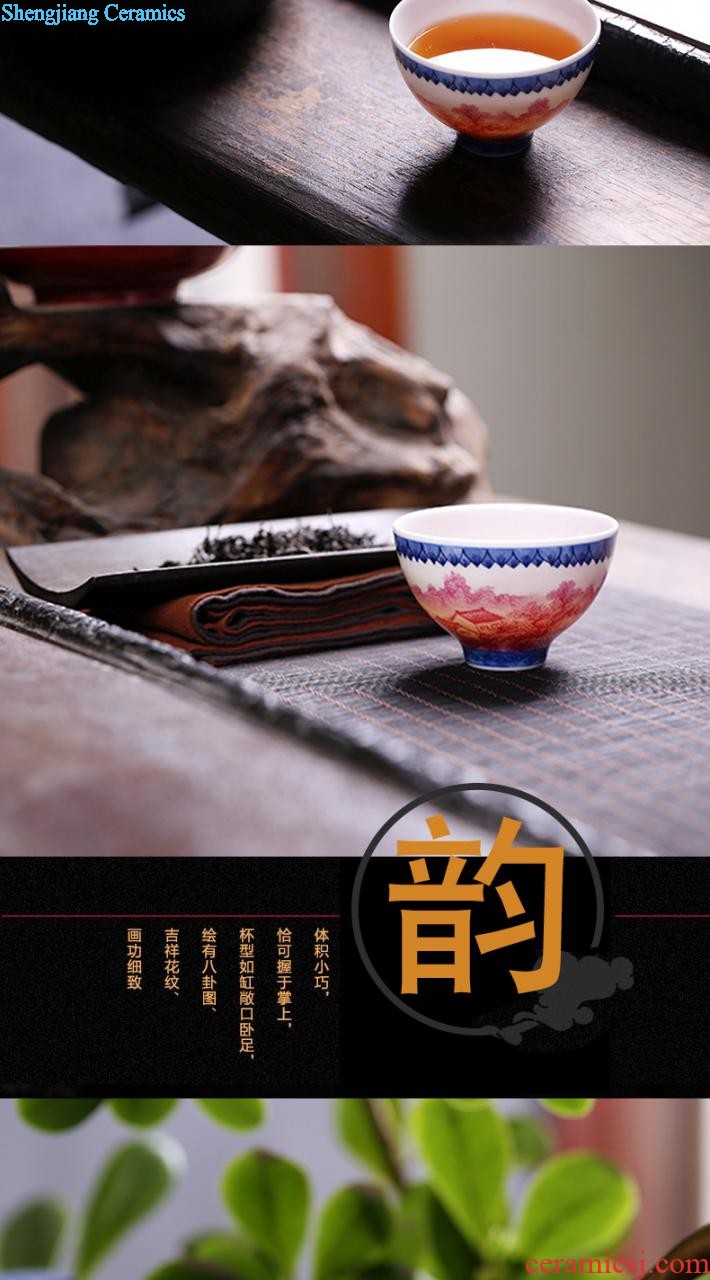 Imitation of the qing yongzheng color bucket cylinder cup chicken Jingdezhen ceramic cup personal antique tea cup tea master kung fu