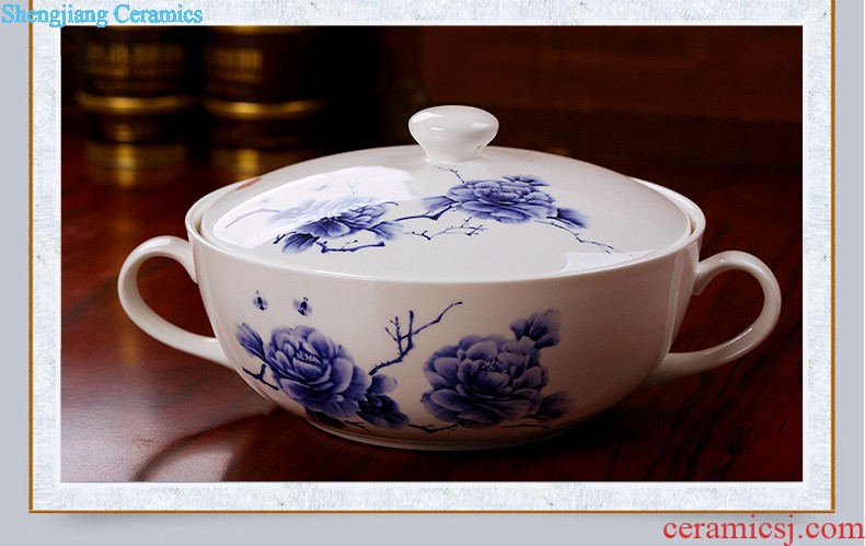 Jingdezhen nine domain 7 head hand-painted ceramic kung fu tea set A complete set of creative high-grade package mail teacup teapots