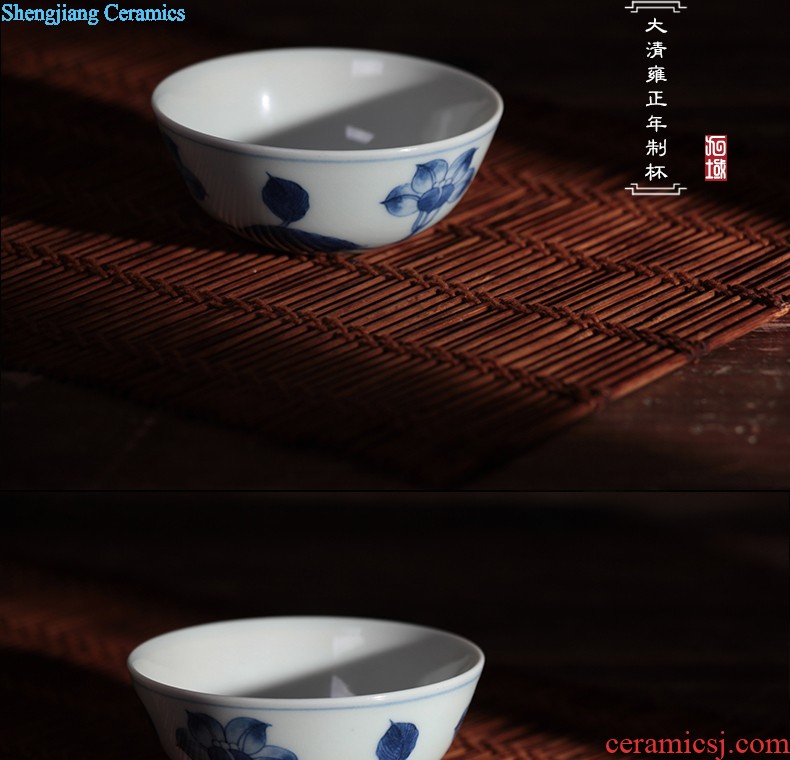 Jingdezhen ceramic masters cup sample tea cup hand-painted kung fu tea cup by hand, bucket color cup but small cylinder shape cups