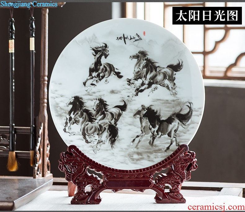 Ceramic vase three-piece furnishing articles sitting room of Chinese style household office flower arranging, jingdezhen decorations arts and crafts