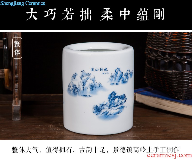 Jingdezhen ceramics decoration household decoration of Chinese style TV ark plate of the sitting room porch wine accessories furnishing articles