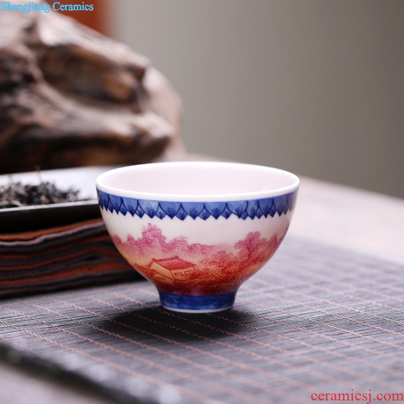 Imitation of the qing yongzheng color bucket cylinder cup chicken Jingdezhen ceramic cup personal antique tea cup tea master kung fu