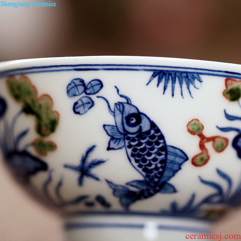 Jingdezhen ceramics cup ji red sample tea cup kung fu tea master cup of hand made small teacup personal single cup