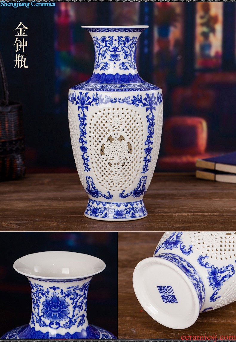 Blue and white ceramics jingdezhen large hand-painted vases, flower arrangement sitting room porch decoration of Chinese style household furnishing articles