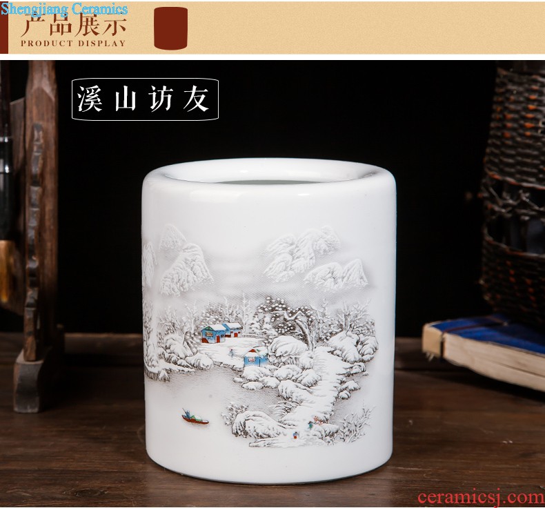 Jingdezhen ceramics decoration household decoration of Chinese style TV ark plate of the sitting room porch wine accessories furnishing articles