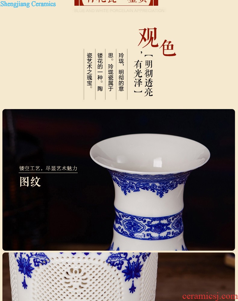 Blue and white ceramics jingdezhen large hand-painted vases, flower arrangement sitting room porch decoration of Chinese style household furnishing articles