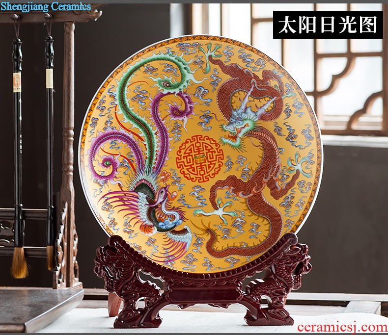 Jingdezhen ceramics powder enamel household adornment handicraft modern study of Chinese style living room TV cabinet furnishing articles gifts