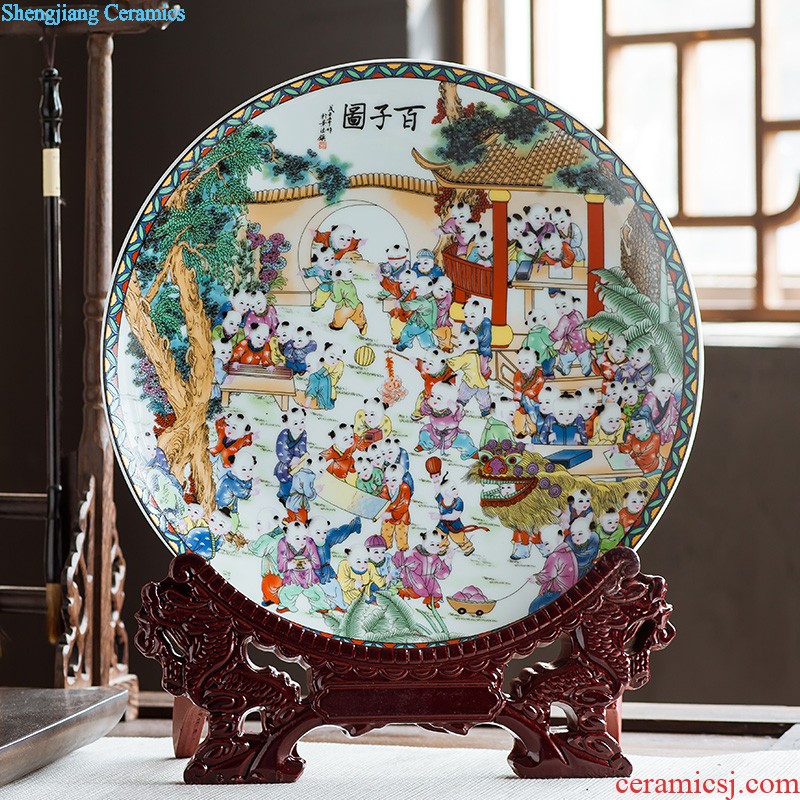 Jingdezhen ceramics hand-painted shrimp boring vase wine porch home decoration sitting room TV ark furnishing articles