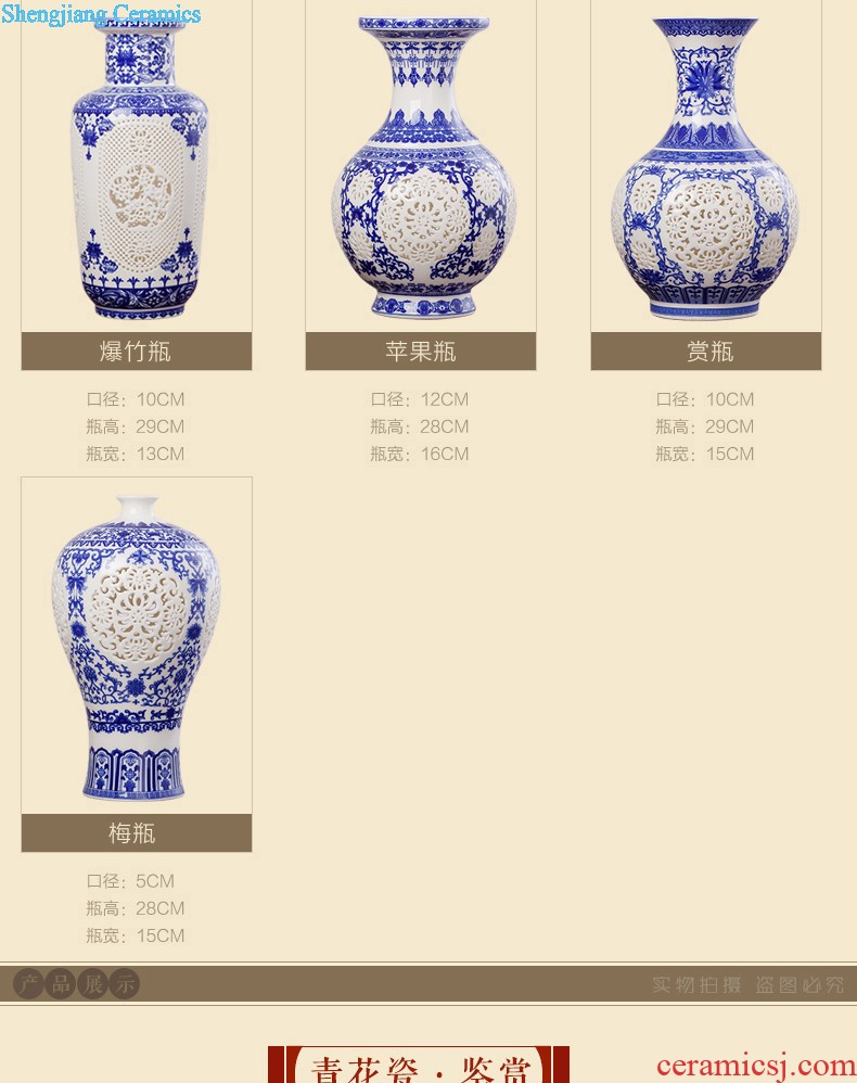 Blue and white ceramics jingdezhen large hand-painted vases, flower arrangement sitting room porch decoration of Chinese style household furnishing articles