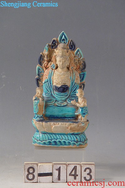Enamel colored Kwan-yin with lads