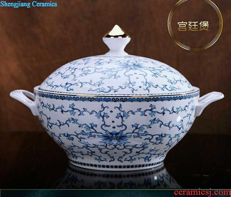 Queshan hall jingdezhen ceramics household gifts high-grade set tableware bone bowls phnom penh dish suits the dishes scoop