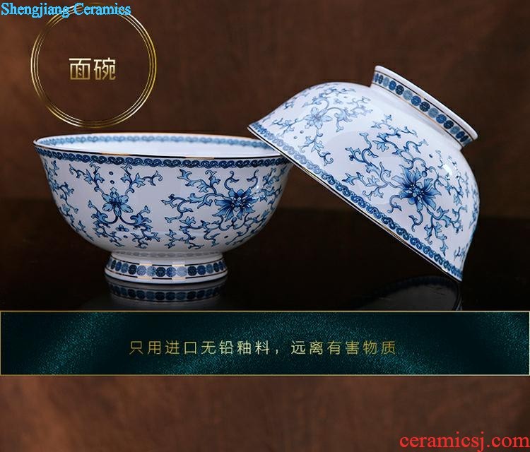 Queshan hall jingdezhen ceramics household gifts high-grade set tableware bone bowls phnom penh dish suits the dishes scoop