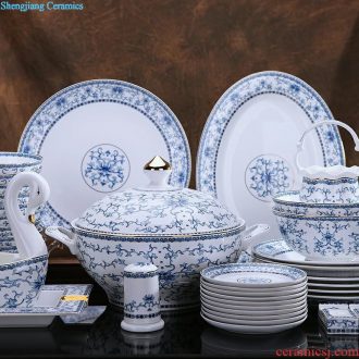 Queshan hall jingdezhen ceramics household gifts high-grade set tableware bone bowls phnom penh dish suits the dishes scoop