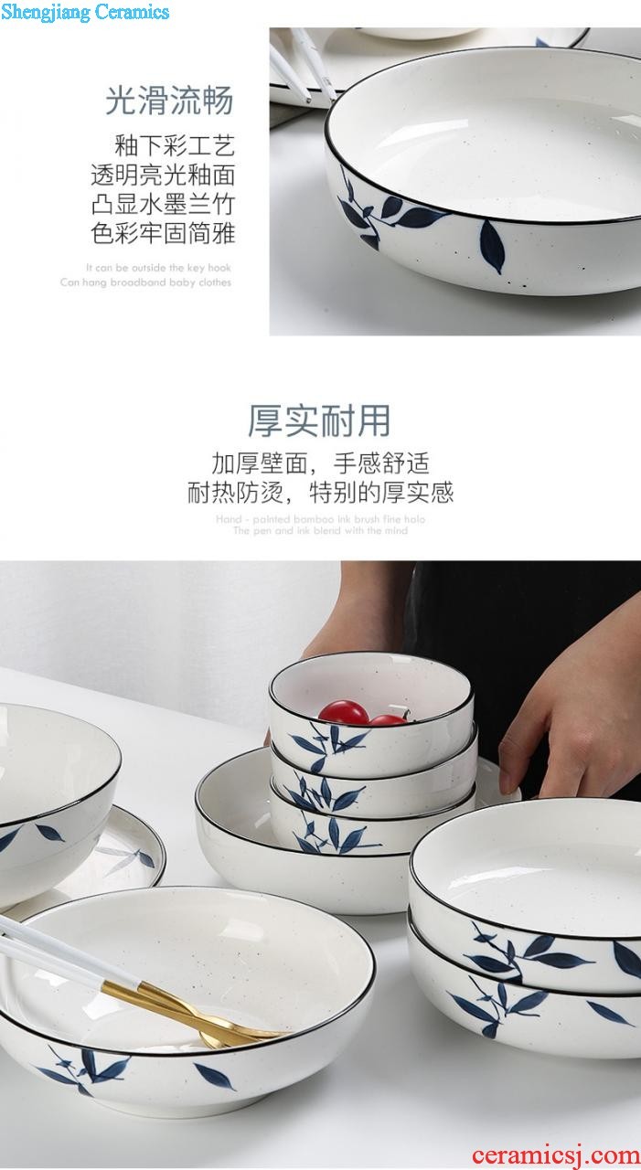 One Chinese style phnom penh food tableware suit composite ceramic creative household food dish plate dinner plate flat