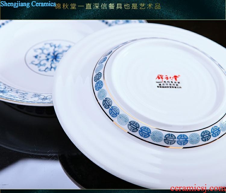 Queshan hall jingdezhen ceramics household gifts high-grade set tableware bone bowls phnom penh dish suits the dishes scoop