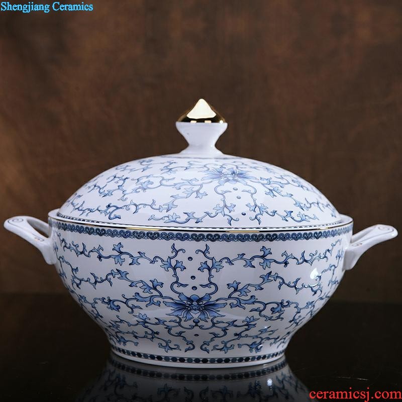 Queshan hall jingdezhen ceramics household gifts high-grade set tableware bone bowls phnom penh dish suits the dishes scoop