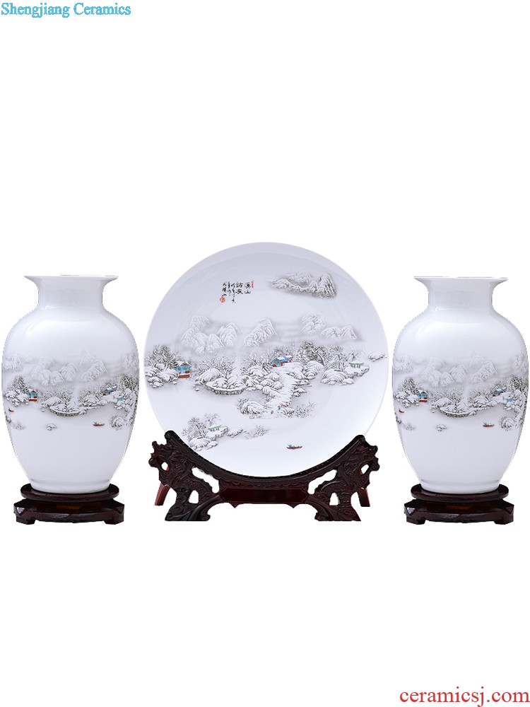 Jingdezhen ceramics vase Chinese penjing flower arranging porcelain rich ancient frame home decoration million treasure cabinet handicraft