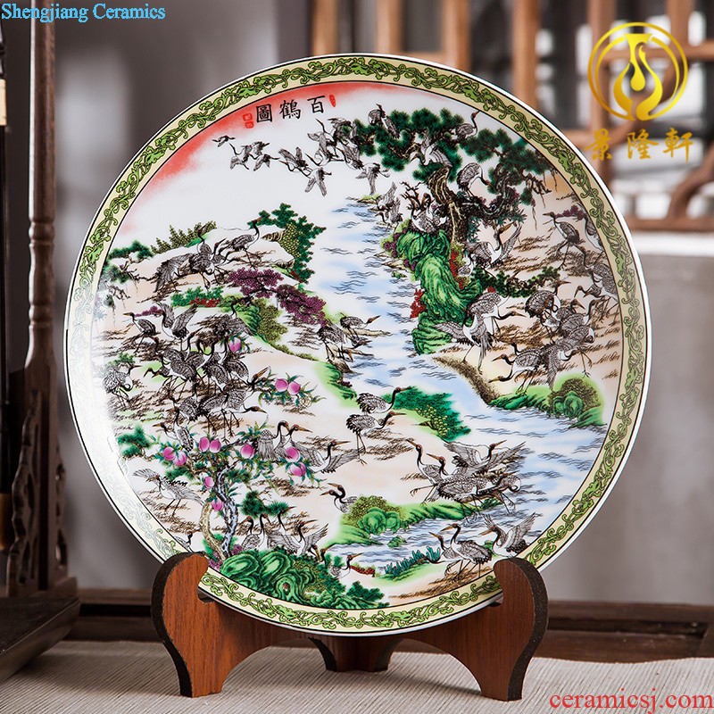 Jingdezhen ceramics panda decorative plates Faceplate hang dish of modern home decoration decoration