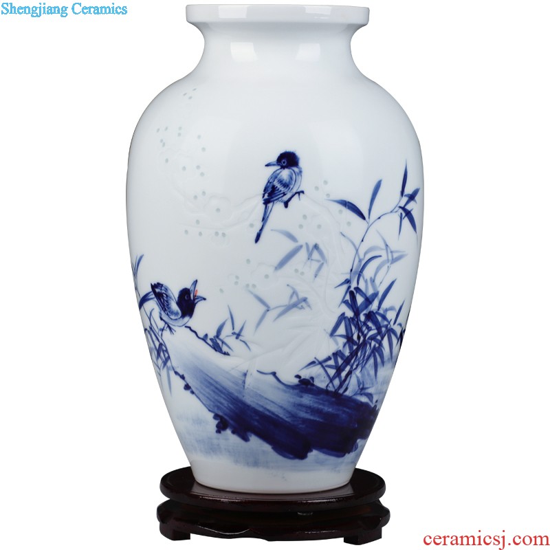 Jingdezhen ceramics hand-painted vases in successive years more than sitting room adornment of Chinese style household furnishing articles of blue and white porcelain gifts