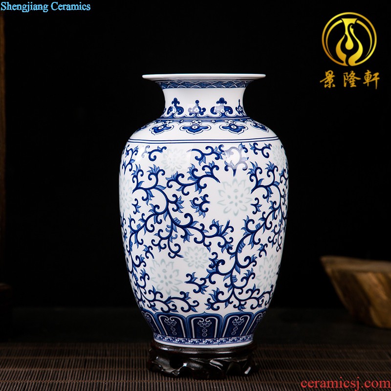 Jingdezhen ceramics vase Chinese penjing flower arranging, small white porcelain wine crafts home decoration