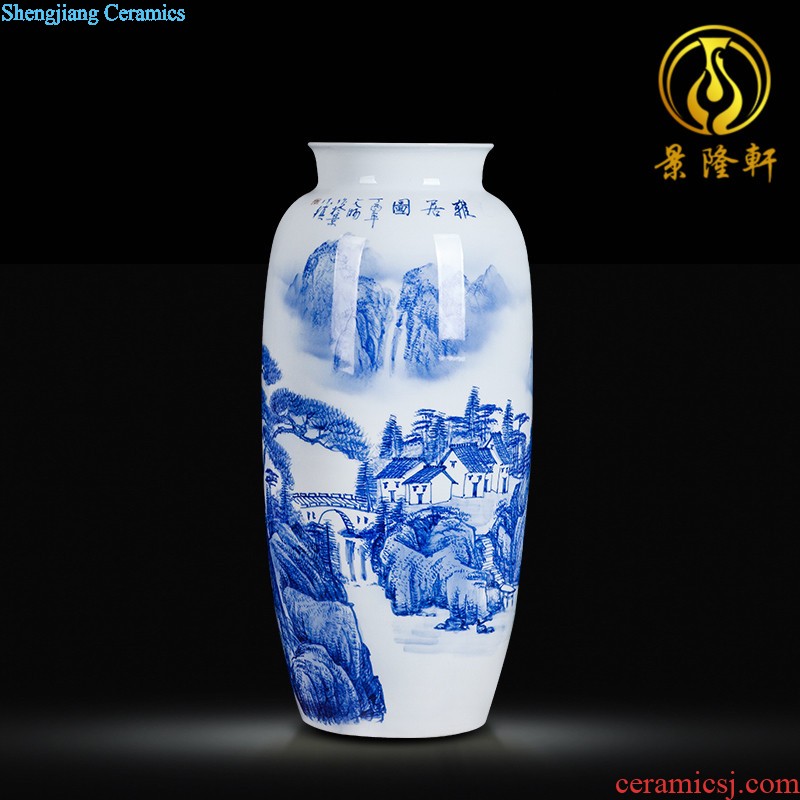 Jingdezhen blue and white porcelain vase bound branch lotus ceramics from pomegranate bottles of modern home decoration handicraft furnishing articles