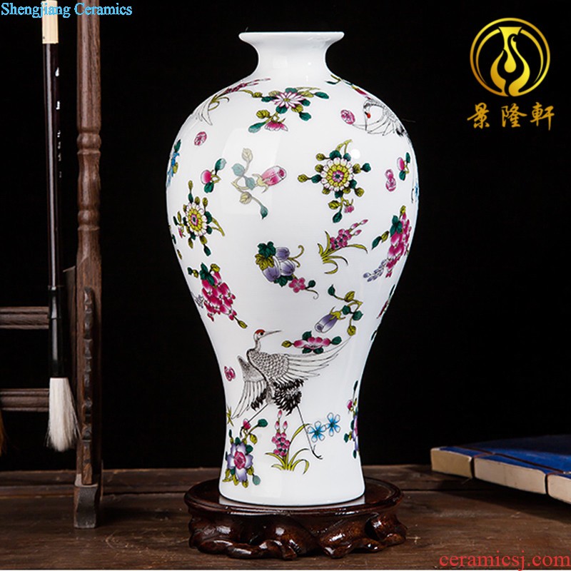 Porcelain of jingdezhen ceramics vase Chinese penjing large three-piece wine cabinet decoration plate of household decoration