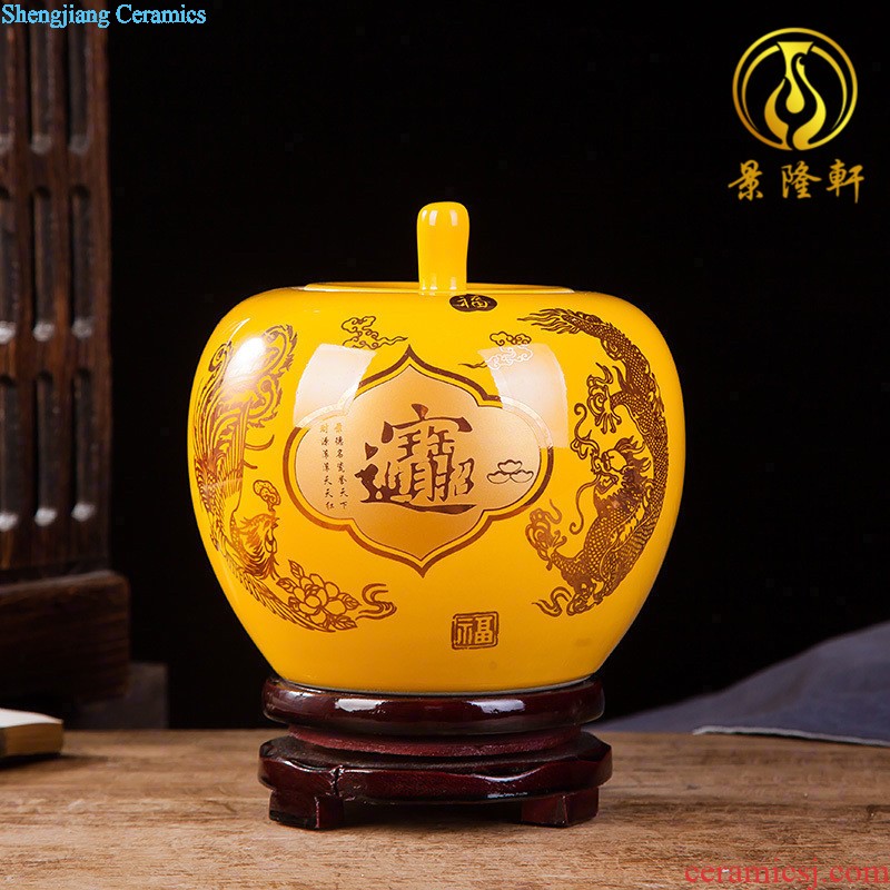 Jingdezhen ceramics powder enamel prosperity all the vases, contemporary sitting room adornment handicraft furnishing articles of TV bar face