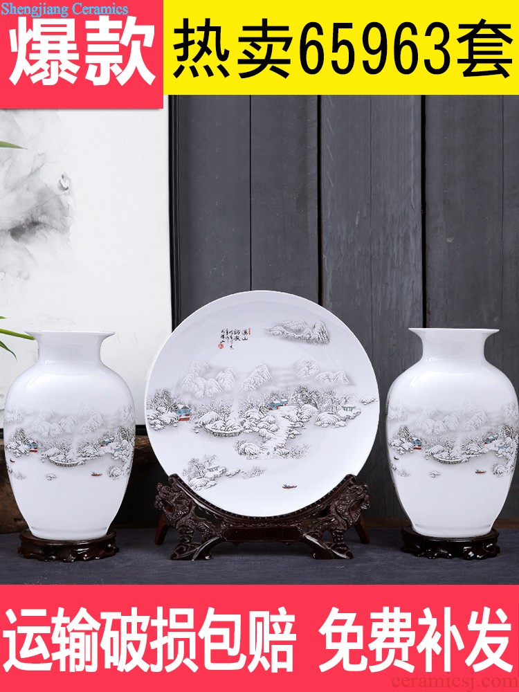 Jingdezhen ceramics vase Chinese penjing flower arranging porcelain rich ancient frame home decoration million treasure cabinet handicraft