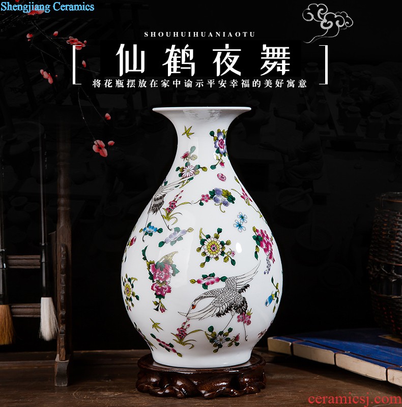 Porcelain of jingdezhen ceramics vase Chinese penjing large three-piece wine cabinet decoration plate of household decoration