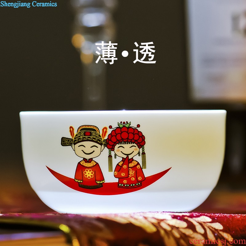 Jingdezhen ceramic nine domain color antique hand-painted porcelain dou qing qianlong sum hen bowl bowl of chicken with cylinder cup