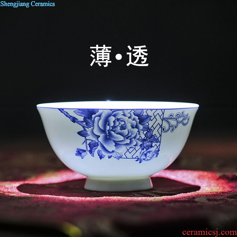 Jingdezhen ceramic bone China tableware suit Chinese style phnom penh home dishes suit high-end gift porcelain plate