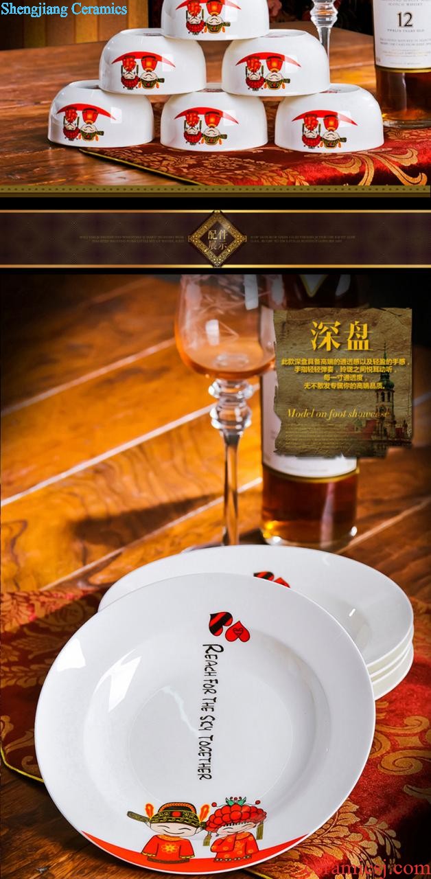 Jingdezhen ceramic nine domain color antique hand-painted porcelain dou qing qianlong sum hen bowl bowl of chicken with cylinder cup