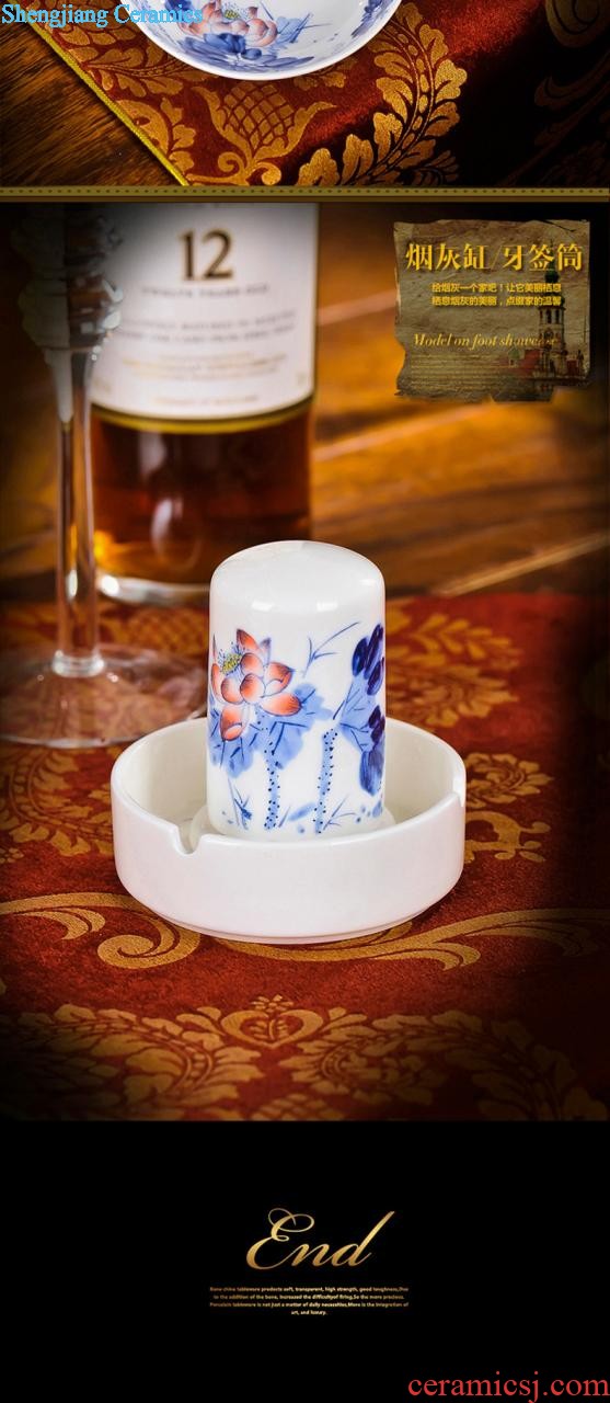 Blue and white youligong hand-painted cup single cup fragrance-smelling cup sample tea cup kung fu tea cups of jingdezhen ceramics tea by hand