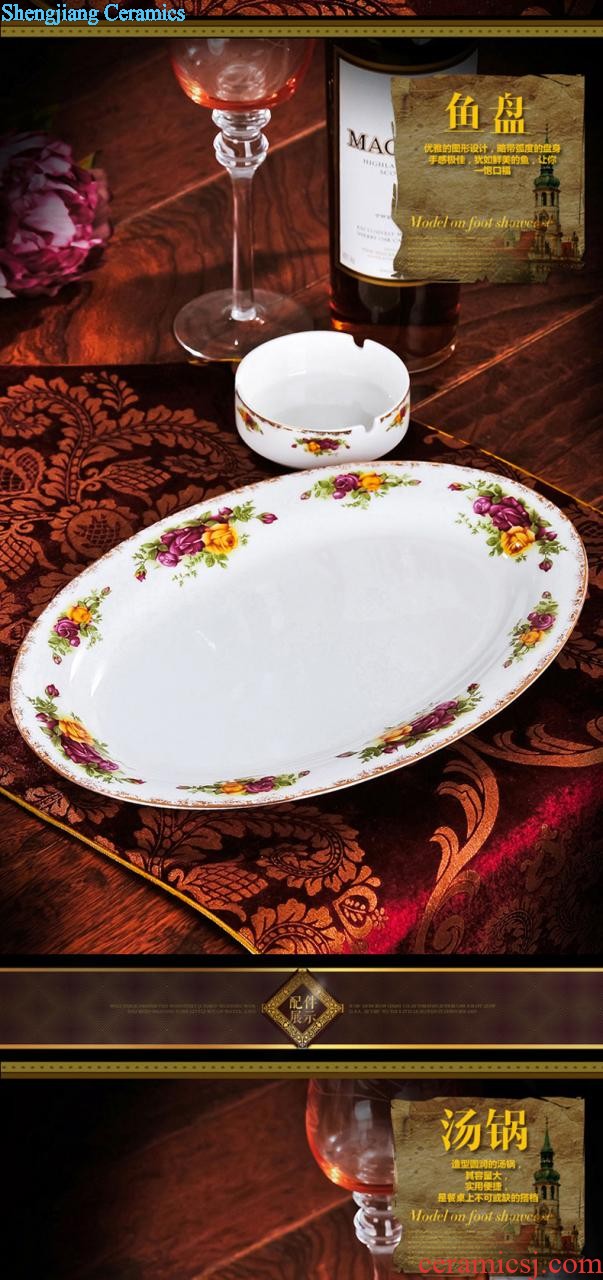 Big plate nine domain Chinese jingdezhen porcelain dish dish dish steak dish bone ceramics 10 inch flat tray plates