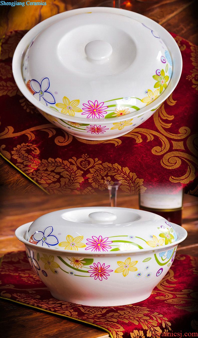 Bowl suit jingdezhen ceramic nine domain 56 skull porcelain tableware suit Korean wedding gifts from consolidation set of glasses